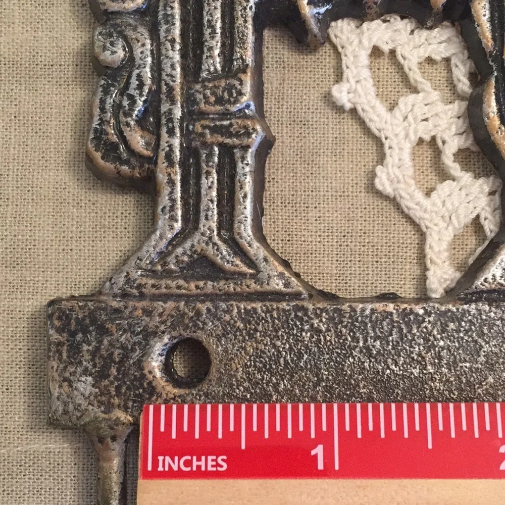 Cast Metal Home Sign With Hooks Art Deco Design